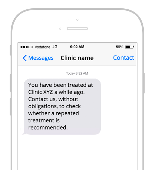 SMS treatment reminders