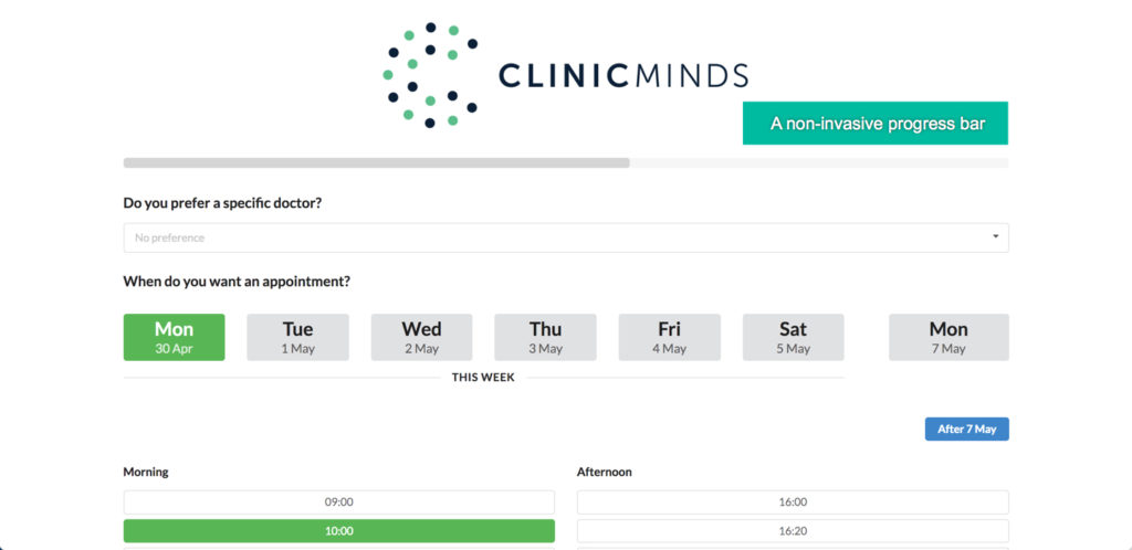 progress bar Clinicminds